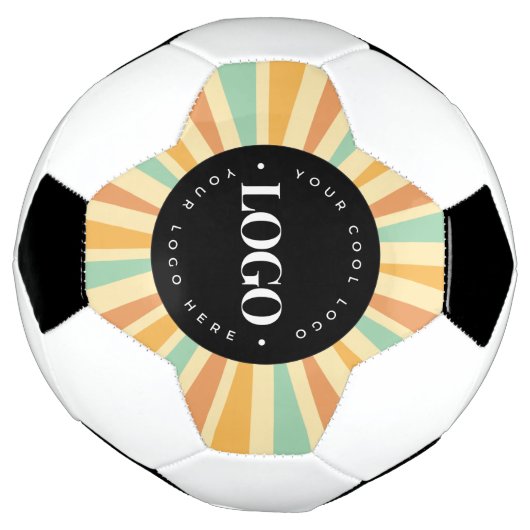 Retro Hippie Sunshine Sun Business Logo Groovy Voetbal (Gedraaid)