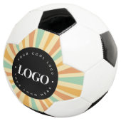 Retro Hippie Sunshine Sun Business Logo Groovy Voetbal (Drie kwart)