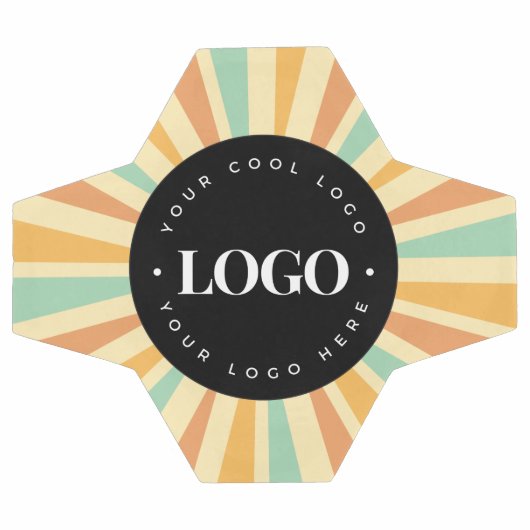 Retro Hippie Sunshine Sun Business Logo Groovy Voetbal (Enkel)