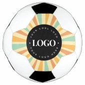 Retro Hippie Sunshine Sun Business Logo Groovy Voetbal (Voorkant)