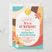 Retro Hippie Surprise Birthday Invitation Kaart (Voorkant)