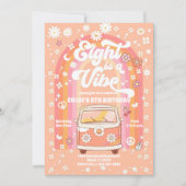 Retro Hippie Verjaardagsuitnodiging Kaart (Voorkant)