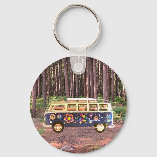 Retro Hippie Vintage westfalen Sleutelhanger (Voorkant)