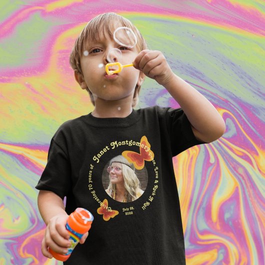 Retro Hippie vlinder 70e foto Verjaardag