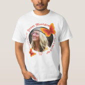 Retro Hippie vlinder 70e foto Verjaardag T-shirt (Voorkant)