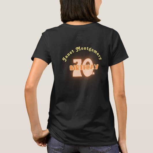 Retro Hippie vlinder 70e foto Verjaardag T-shirt (Achterkant)