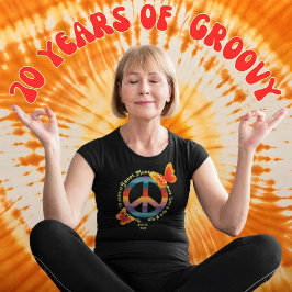 Retro Hippie vlinder 70e foto Verjaardag T-shirt