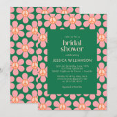 Retro Hippie-vredesbordventilator groene roze douc Kaart (Voorkant / Achterkant)