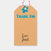 Retro Hippie Vredesbril 2 Foto Verjaardag Cadeaulabel (Achterkant)