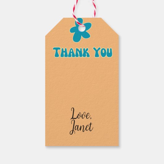 Retro Hippie Vredesbril 2 Foto Verjaardag Cadeaulabel (Achterkant)