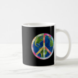 Retro Hippie Vrijheid Vredesteken 60s 70s Geen zor Koffiemok