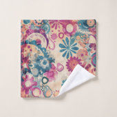 Retro Hippie: Wilde bloemen handdoek set (Wasdoekje)