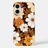 Retro Hippiebloemen Beige Geel Bruin Sinaasappel Case-Mate iPhone Case (Achterkant)