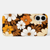Retro Hippiebloemen Beige Geel Bruin Sinaasappel Case-Mate iPhone Case (Achterkant (horizontaal))