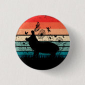 Retro Hippo Hippopotamus Hippo Lover Ronde Button 3,2 Cm (Voorkant)