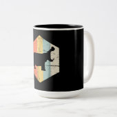  retro Hippo Hippopotamus Lovers Gift Tweekleurige Koffiemok (Voorkant rechts)