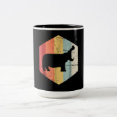  retro Hippo Hippopotamus Lovers Gift Tweekleurige Koffiemok (Center)