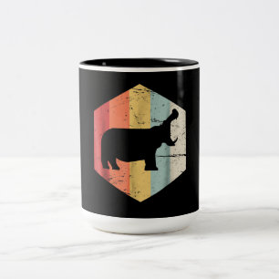 retro Hippo Hippopotamus Lovers Gift Tweekleurige Koffiemok