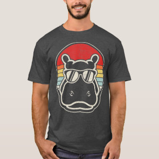 Retro  Hippo Hippopotamus Sunglass T-shirt