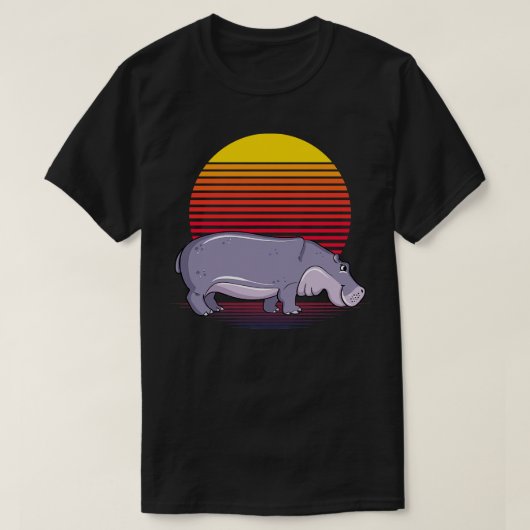 Retro Hippo T-shirt (Design voorkant)