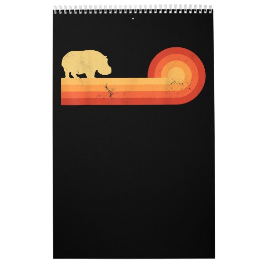 Retro Hippopotamus 60s 70s Hippo Kalender (Hoes)