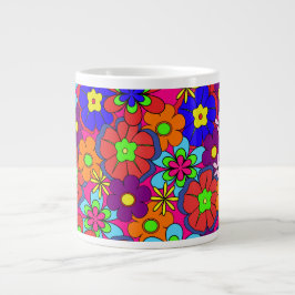 Retro Hippy Groovy Girly Floral Grote Koffiekop