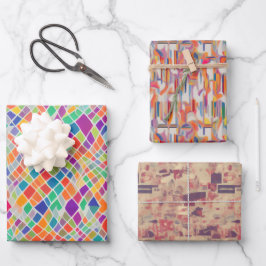 Retro Hippy Naturist (nudist) Abstracte Nostalgisc Inpakpapier Vel