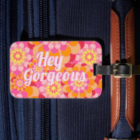 Retro Hippy Oranje roze bloemen