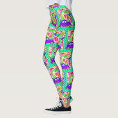 Retro Hippy Tie Dye Car Heart uit de jaren zestig  Leggings (Links)