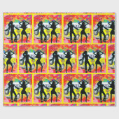 Retro Hippy Van Girls van 1960, vredesliefde voor Cadeaupapier (Vlak)