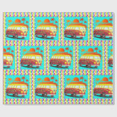 Retro Hippy Van Peace Signs Sunset uit 1960 uit 19 Cadeaupapier (Vlak)