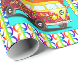 Retro Hippy Van Peace Signs Sunset uit 1960 uit 19 Cadeaupapier
