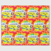 Retro Hippy Van Tie Dye uit 1960 uit 1970 Cadeaupapier (Vlak)