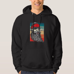 Retro Hipster Bearded Hippie Pipe Smoker U Hoodie