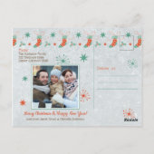 Retro Hipster Beer Beary Little Christmas Foto Briefkaart (Achterkant)