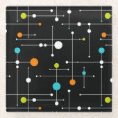 Retro Hipster Black Space Age Glazen Onderzetter (Voorkant)