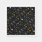 Retro Hipster Black Space Age Servetten (Voorkant)