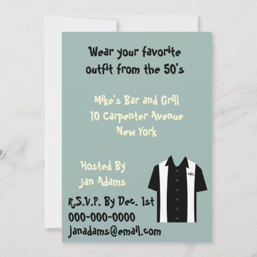 Retro Hipster Bowling Rockabilly Birthday Kaart (Achterkant)