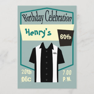 Retro Hipster Bowling Rockabilly Birthday Kaart