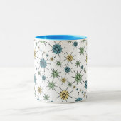 Retro Hipster Geometric Atomic Starburst 11oz Tweekleurige Koffiemok (Center)