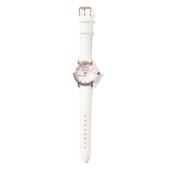 Retro Hipster Monogram white and red Horloge (Bandje)
