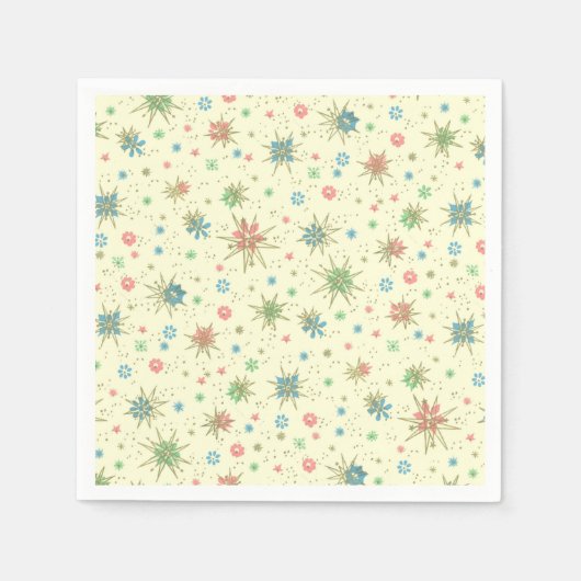 Retro Hipster Space Age Atomic Starburst Servetten (Voorkant)
