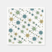 Retro Hipster Space Age Atomic Starburst Servetten (Voorkant)