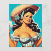 Retro Hispanic Cowgirl Briefkaart (Voorkant)