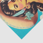 Retro Hispanic Cowgirl Tissuepapier (Detail)