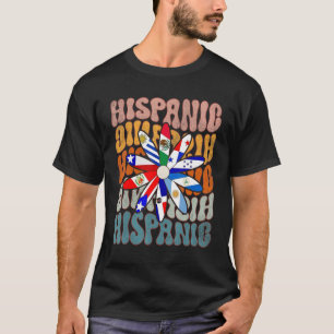 Retro Hispanic Heritage Month Latino Vlag Alle Lan T-shirt