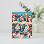 Retro Hispanic Pin-ups Briefkaart (Staand voorkant)