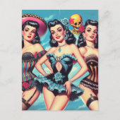 Retro Hispanic Pin-ups Briefkaart (Voorkant)