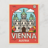 Retro Historische Wenen stad Oostenrijk skyline ge Briefkaart (Voorkant)