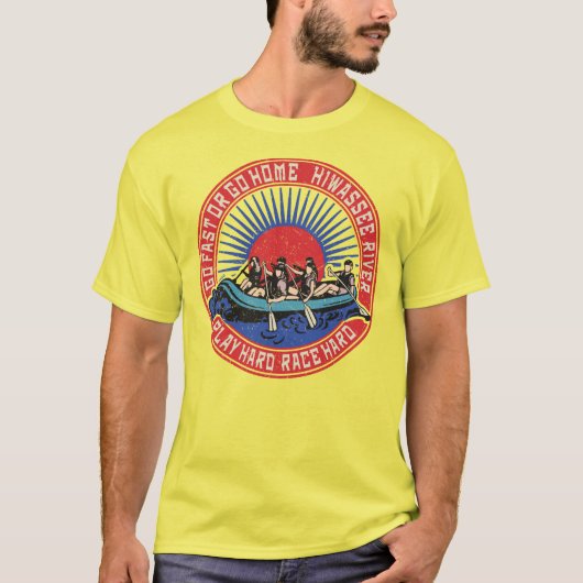 Retro Hiwassee Rivier Rafting T-shirt (Voorkant)